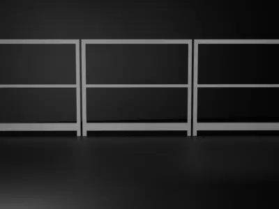 Industrial railing Low-poly 3D model