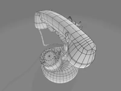 Antique Table Dial-Style Telephone Low-poly 3D model