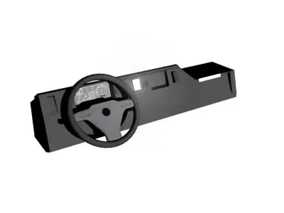 Steering Wheel and Dashboard Free low-poly 3D model