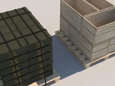 Pallet Collection with cargo 3D model