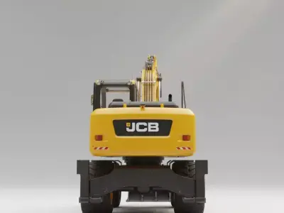 High-Fidelity a Wheeled Excavator 3D model