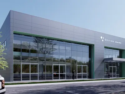 Commercial building Low-poly 3D model 10