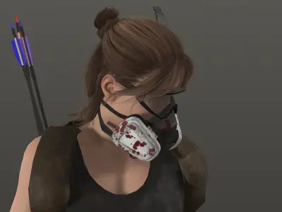 Hunter girl lowpoly 3D model  Low-poly 3D model
