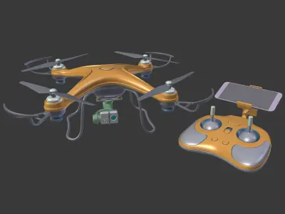 Gneneric Quadcopter Drone V2 Low-poly 3D model