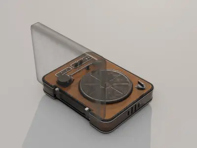 Retro Stylized  Vinyl Player Low-poly 3D model