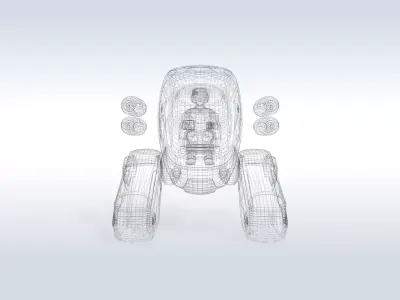 Futuristic Sci-Fi Robot Vehicle with Pilot Game Ready 95 3D model