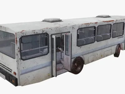 Old Bus - PBR Low-poly 3D model