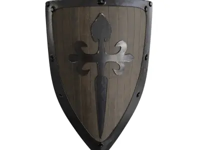 Crusader Shield Low-poly 3D model buy
