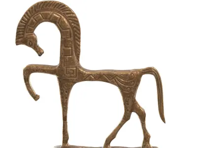 Horse statue Low-poly 3D model get
