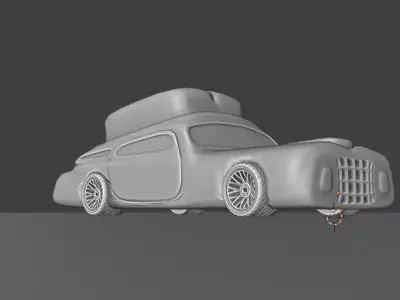 Stylized Vintage Car 3D Model  Cartoon Retro Vehicle  Low Poly  Free 3D model