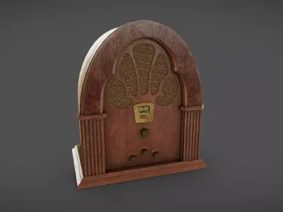Vintage Radio Low-poly 3D model shop