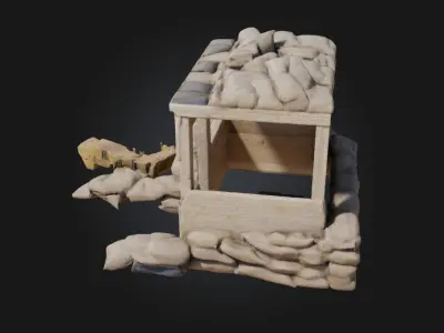Outpost Defense Station Frontline Vigilance for Hostile 3D model