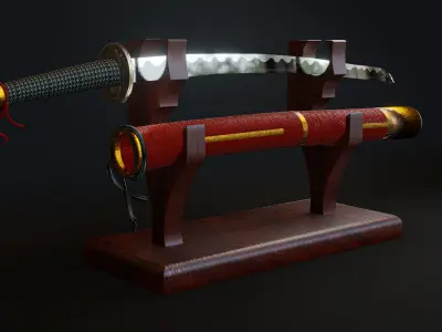 Sward cgi Design Modeling Blender Model Project Low-poly 3D model