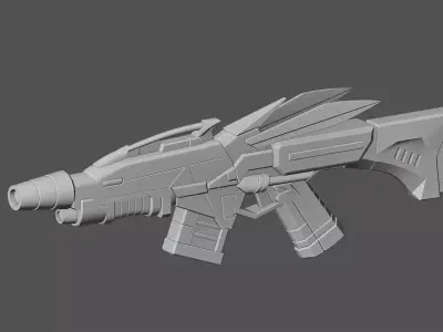 Hornet Assault Rifle Game Ready 3D Model Low-poly 3D model