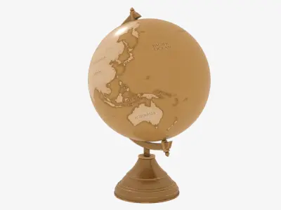 Globe gold Low-poly 3D model