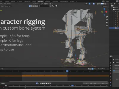 Mech 04 - Ghost Low-poly 3D model
