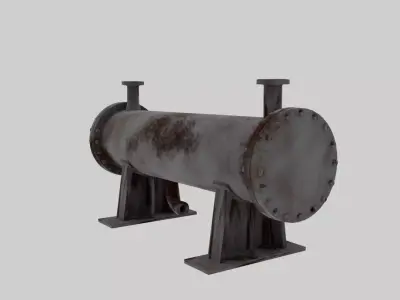 Detailed Rusted Heat Exchanger Reactor  Low-poly 3D model