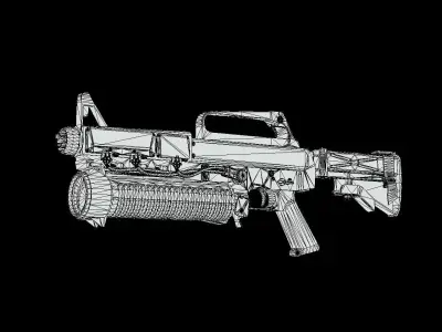 Futuristic Battle Rifle  AR-121 Model 3D model