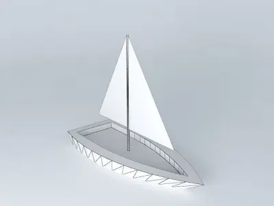 Sailboat wooden with sail Free 3D model