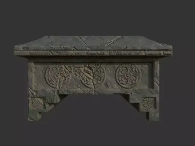 Old Stone Chest Low-poly 3D model