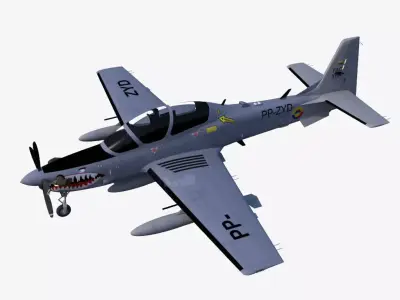 EMB 314 Super Tucano Free low-poly 3D model