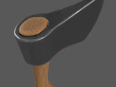 Axe Low poly PBR Simple Free low-poly 3D model