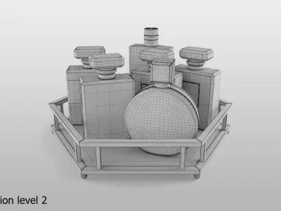 Chanel Fragrances With Tray 3D model