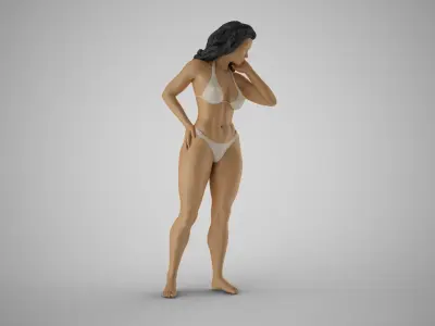 Girl Looking Leaning from Above 3D print model