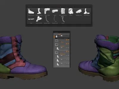 Military Boots Highpoly 3D model