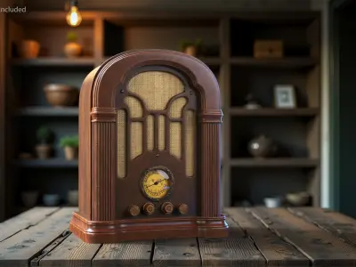Atwater Kent 206-X Vintage Radio Receiver Brown 3D model