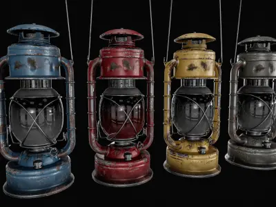 Lantern Pack Low-poly 3D model