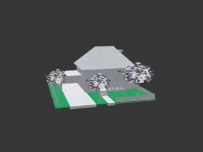 Simple village house 1 Free low-poly 3D model