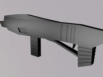 LOW POLY 3D GUN 4 Different Versions Low-poly 3D model