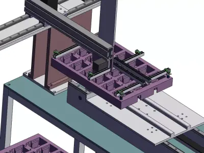 Manipulator automatic loading machine Low-poly 3D model