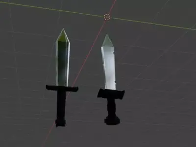 Low Poly Sword Set Low-poly 3D model