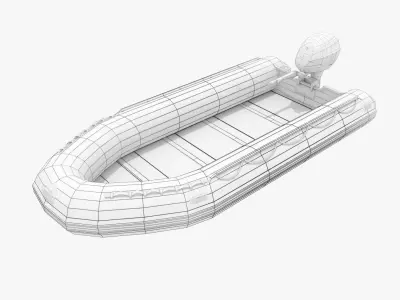Inflatable Boat - Lifeboat Low-poly 3D model