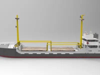 Cargo Ship Historical Low-poly 3D model