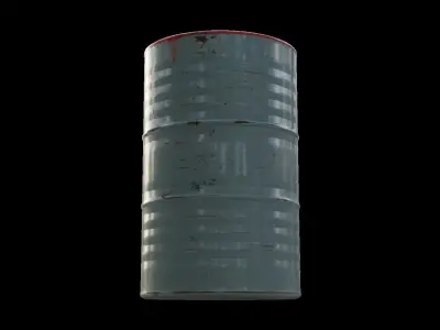 Red Painted Oil Drum Low-poly 3D model