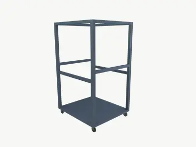 Metal Frame Utility Trolley 3D model