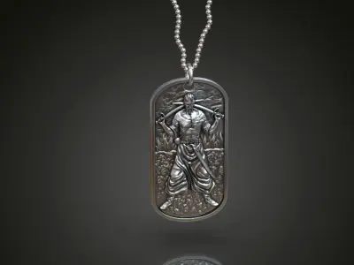 Ukrainian warrior medallion military id tag 3D print model