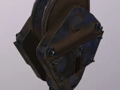 Crane Hook Wheel Low-poly 3D model