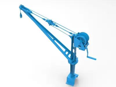 Old Manual Crane 3D Printed 3D print model