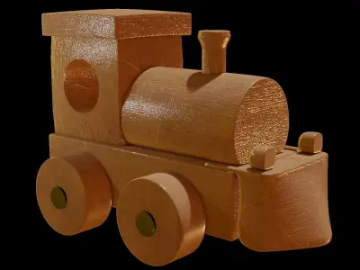 Wooden Toy Train Free 3D model