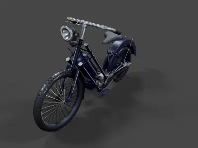 Antique Hildebrand And Wolfmuller Bike - Low Poly  Low-poly 3D model
