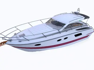 Small Motor Yacht Low-poly PBR Low-poly 3D model