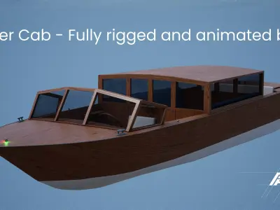 Water Cab - Fully Rigged and Animated Model Low-poly 3D model