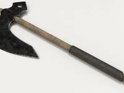 Old Hammered Axe Low-poly 3D model