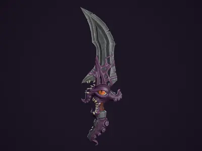 Stylized Octopus Sword Low-poly 3D model