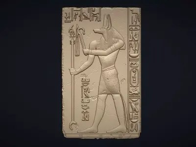 Ancient Egyptian Anubis Relief 3D print model