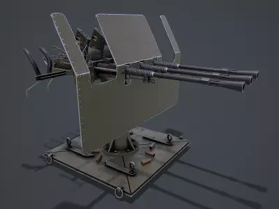 Machine Gun Turret 3D model Low-poly 3D model
